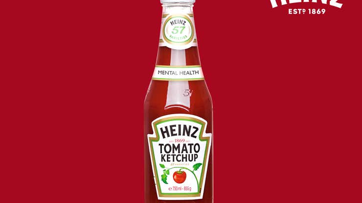 Image for Heinz Boosts Sales By Adding Phrase ‘Mental Health’ To Ketchup Bottles