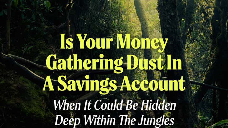 Image for Is Your Money Gathering Dust In A Savings Account When It Could Be Hidden Deep Within The Jungles Of Ecuador Luring Foolhardy Treasure Hunters To Certain Doom?