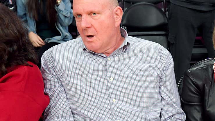 Image for Steve Ballmer Asks Fan Sitting Next To Him If She Wants The Clippers
