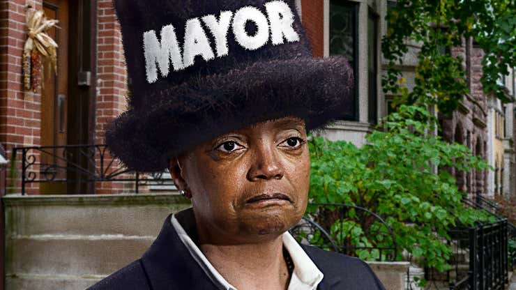 Image for Lori Lightfoot Solemnly Removes Official Mayoral Jamiroquai Hat